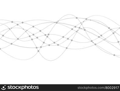 Geometric tech wavy lines background . Geometric tech wavy lines abstract background. Grey curves graphic design