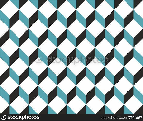 geometric texture with abstract pattern made of cubes white green and black, useful as a background. abstract geometric background