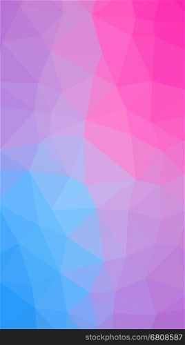 Geometric tile mosaic with blue and pink triangles. Abstract polygonal and low poly pattern background. Ideal for screen HD wallpaper on cell phone or other works and design.