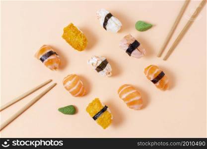 geometric with sushi