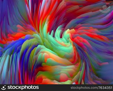 Geometry of Random. Dimensional Wave series. Composition of Swirling Color Texture. 3D Rendering of random turbulence in association with art, creativity and design