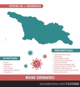 Georgia Europe Country Map. Covid-29, Corona Virus Map Infographic Vector Template EPS 10.