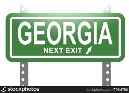 Georgia green sign board isolated image with hi-res rendered artwork that could be used for any graphic design.