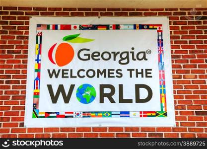 Georgia welomes the world sign at the state border