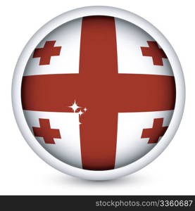 Georgian sphere flag button, isolated vector on white