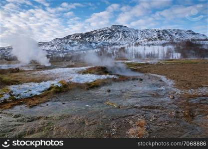 Geothermal area Haukadalur, Iceland, Europe