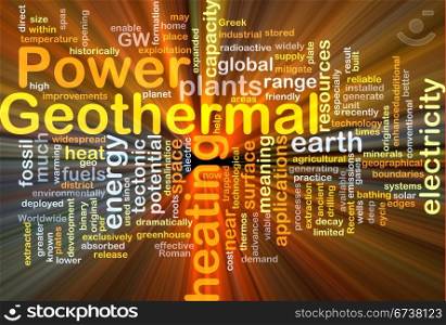 Geothermal power background concept glowing. Background concept illustration of geothermal heating power glowing light
