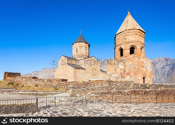 Gergeti Trinity Church (Georgian: Tsminda Sameba) is a popular name for Holy Trinity Church near the village of Gergeti in Georgia.