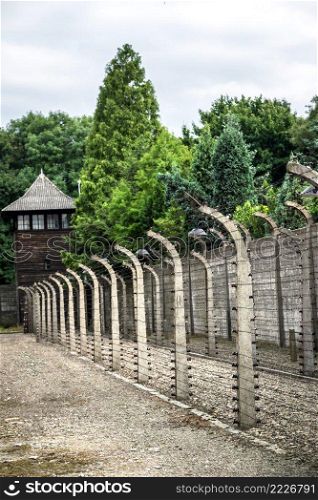 German concentration c&Auschwitz in Poland in summer day
