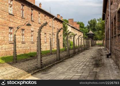 German concentration c&Auschwitz in Poland in summer day
