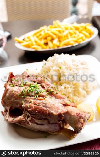 german deep fried and roasted pork knuckle
