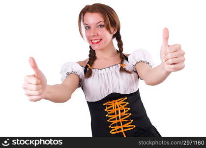 German girl in traditional festival clothing