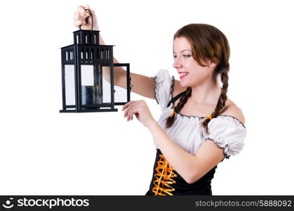 German girl in traditional festival clothing