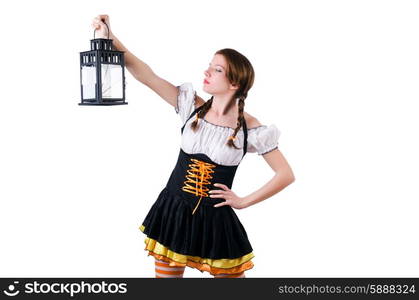 German girl in traditional festival clothing