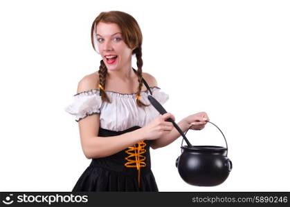 German girl in traditional festival clothing