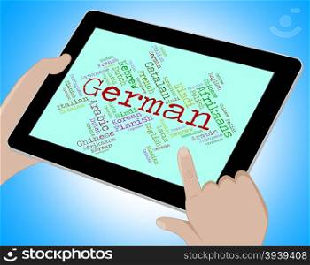 German Language Representing Vocabulary Text And Foreign