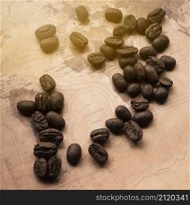german map with coffee beans