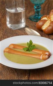 german pea soup with franks