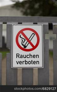 German sign that says smoking is forbidden