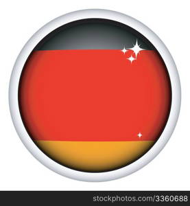 German sphere flag button, isolated vector on white