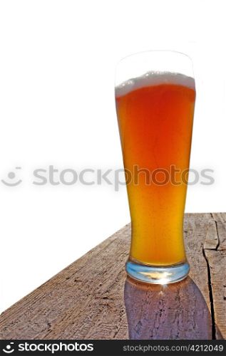 German wheat beer in afternoon sun. Beer