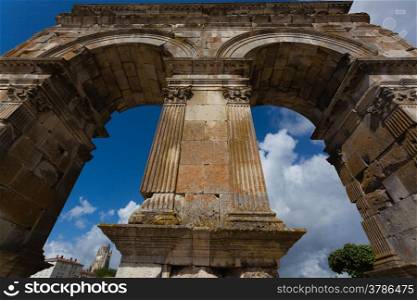 Germanic roman arch of the ville of Saintes in french charente maritime region