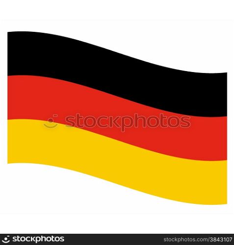 Germany flag rippled. Rippled national flag of Germany, Europe illustration