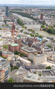 Germany Frankfurt am main skyscrapers aerial view