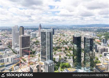 Germany Frankfurt am main skyscrapers aerial view