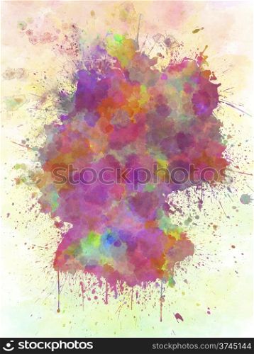 Germany map watercolor style splash with clipping path only map and splattered. Germany map watercolor style splash