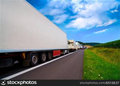 Germany traffic jam in a road vehicle accident. Germany traffic jam in a road accident vehicles in a row