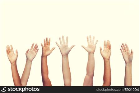 gesture and body parts concept - human hands waving hands. human hands waving hands
