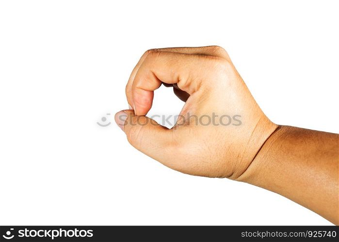 Gesture of hand hold for look though the hole.Clipping path inside.