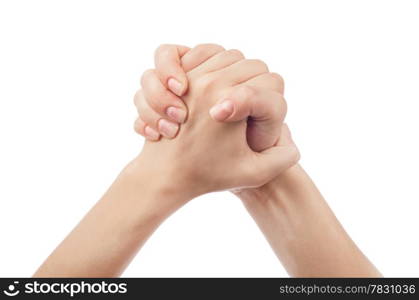 gesture of woman&rsquo;s hand shake