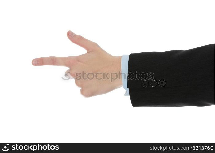 Gesturing hand isolated on white background