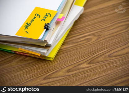 Get Energy; The Pile of Business Documents on the Desk