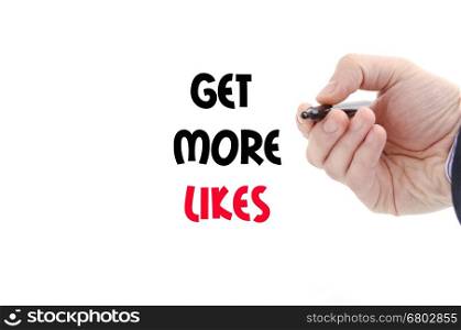 Get more likes text concept isolated over white background