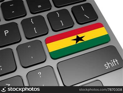 Ghana keyboard image with hi-res rendered artwork that could be used for any graphic design.. Ghana