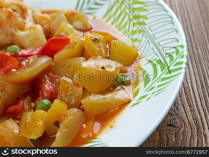 ghiveci - vegetable stew or cooked vegetable salad.