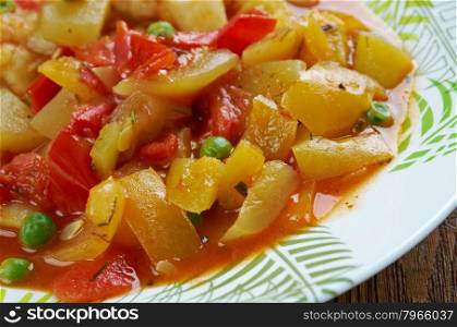 ghiveci - vegetable stew or cooked vegetable salad.