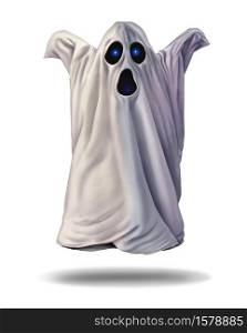 Ghost isolated on a white background in a 3D illustration style.