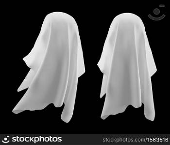Ghost isolated on black background 3D render