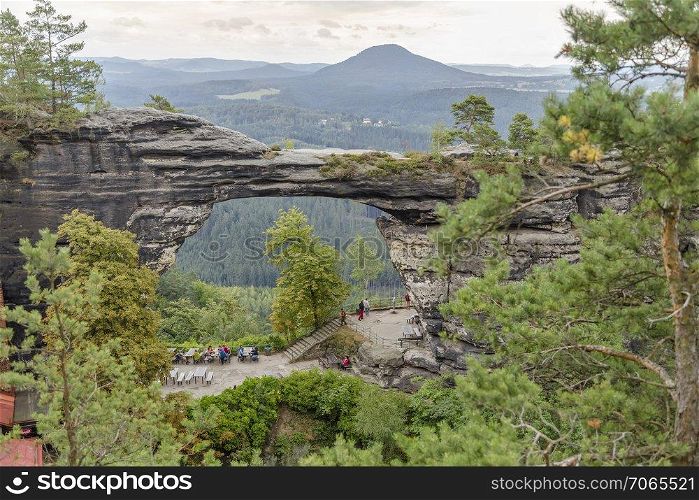 Giant gate to the national park Bohemian Switzerland