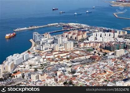 Gibraltar urban scenery in southern part of Iberian Peninsula.