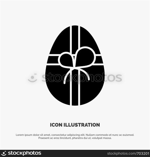 Gift, Birthday, Easter solid Glyph Icon vector