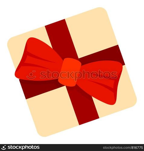 Gift box icon. Flat illustration of gift box vector icon for web design. Gift box icon, flat style