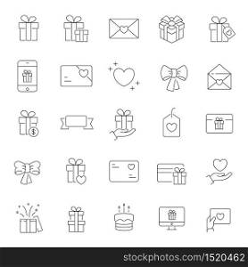 Gift Box icon set. Vector illustration