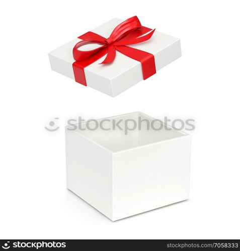 Gift box isolated on white background. 3d illustration. Gift box