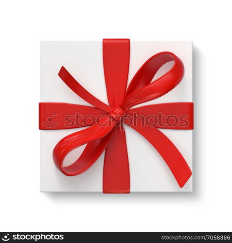 Gift box isolated on white background. 3d illustration. Gift box