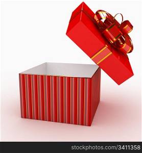 Gift box over white background. computer generated image